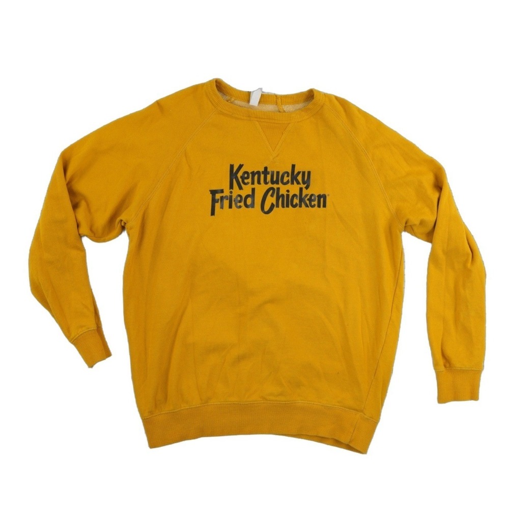 Vintage Kentucky Fried Chicken KFC Sweatshirt Unisex Men's Size Large Yellow‎